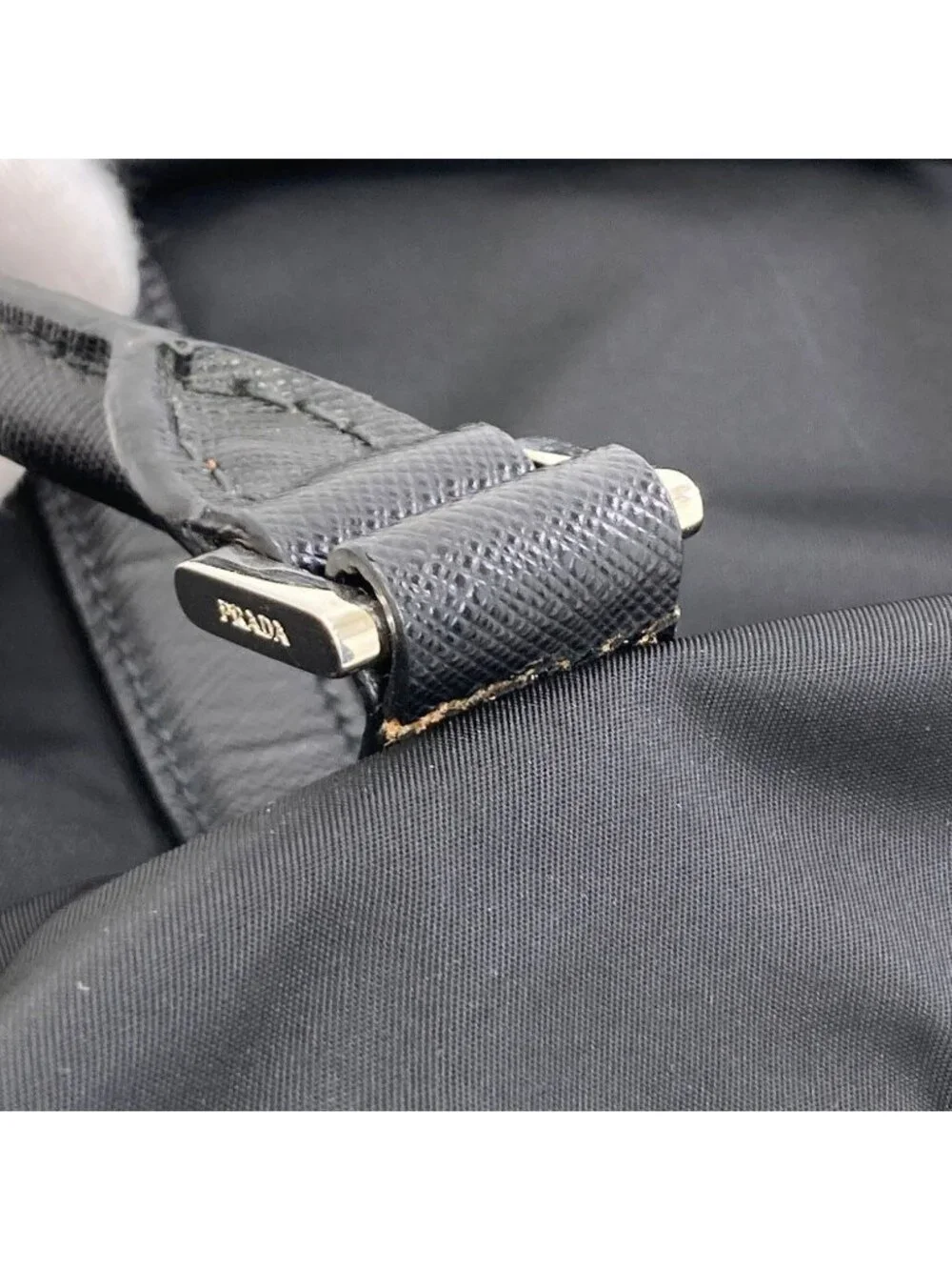 Prada Logo 2-Way Business Bag Nylon